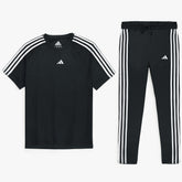 ADDAS Premium Lycra Dri-Fit Tracksuit (Black)